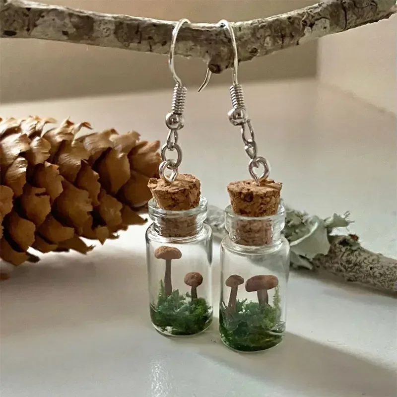 Preserved Moss Sheet - Boucles d'oreilles véritables chambre plus lente,