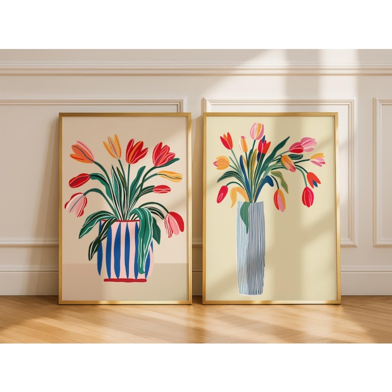 Florist Supply Vases - 2 tableaux sur toile de fleurs